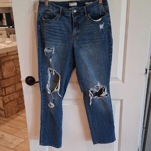SOFIA Bagi Boyfriend Jeans Size 10 Medium Distressed Wash